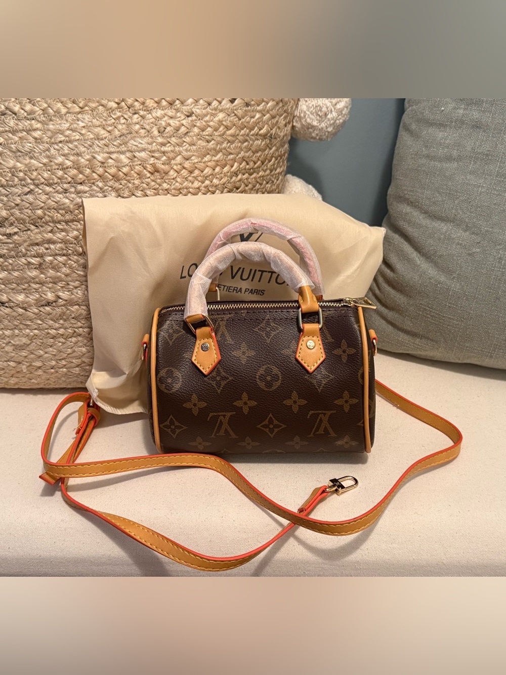 L V Monogram Nano Speedy Crossbody Bag
